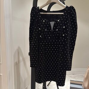 Black Dress with White Polka Dots